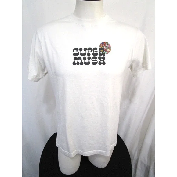 Super Mush Venice CA Psychedelic White T-Shirt Men Sz M - Picture 4 of 10